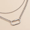 LOVOACC Exaggerated Handmade Double Layers Hollow Paperclip Necklaces for Women Chunky Hollow Link Chain Chokers Necklace Gifts