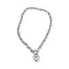 LOVOACC Hip Hop Metallic Coin Smile Pendant Necklace for Women Chunky Chain Toggle Clasp Circle Titanium Steel Chokers Necklaces