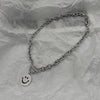 LOVOACC Hip Hop Metallic Coin Smile Pendant Necklace for Women Chunky Chain Toggle Clasp Circle Titanium Steel Chokers Necklaces