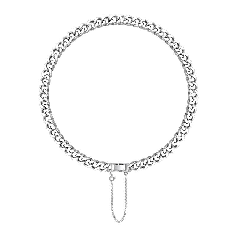 LOVOACC Punk Chunky Cuban Chains Necklaces for Women Mujer Gold Silver Color Metallic Bucket Chokers Necklace Hip Hop Jewelry