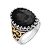 Rings For Men Unique Oval Design Carved Black Red Crystal Male Jewelry Hand Finger Ring anel Wedding bijoux anillo