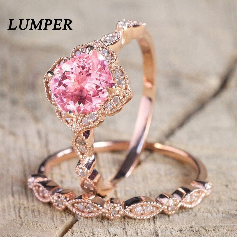 1pcs Square Zircon Set Rings plated Rose Gold Color Elegant Charm Engagement Wedding Ring Jewelry for Women anel feminino