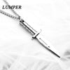 LUMPER Personality Dagger Knife Pendant Necklace For Men Male Stainless Steel Chains Necklace Gift Goth Hip Hop Jewelry