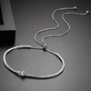 LUOTEEMI Adjustable Tennis Necklace for Women Oval Cubic Zircon Silver Color Wedding Jewelry for Bridal collares para mujer