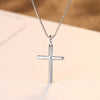 Necklace 925 Sterling Silver Cross Shape Pendant with Chain For Women Party Gift Wholesale Trendy Charm Simple Jewelry