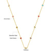 LUXUKISSKIDS Round Zircon Pendants Necklaces Gold Color Stainless Steel Long 57cm+5cm Link Chains Necklaces Costume Accessories