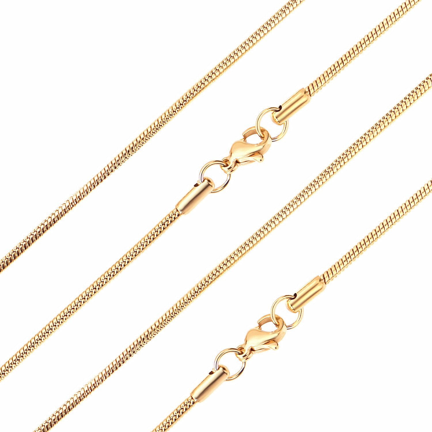 LUXUSTEEL Chains Necklace For Women Men High Polished No Fade Stainless Steel Gold Silver Color Snake Twist Long Necklace Collar