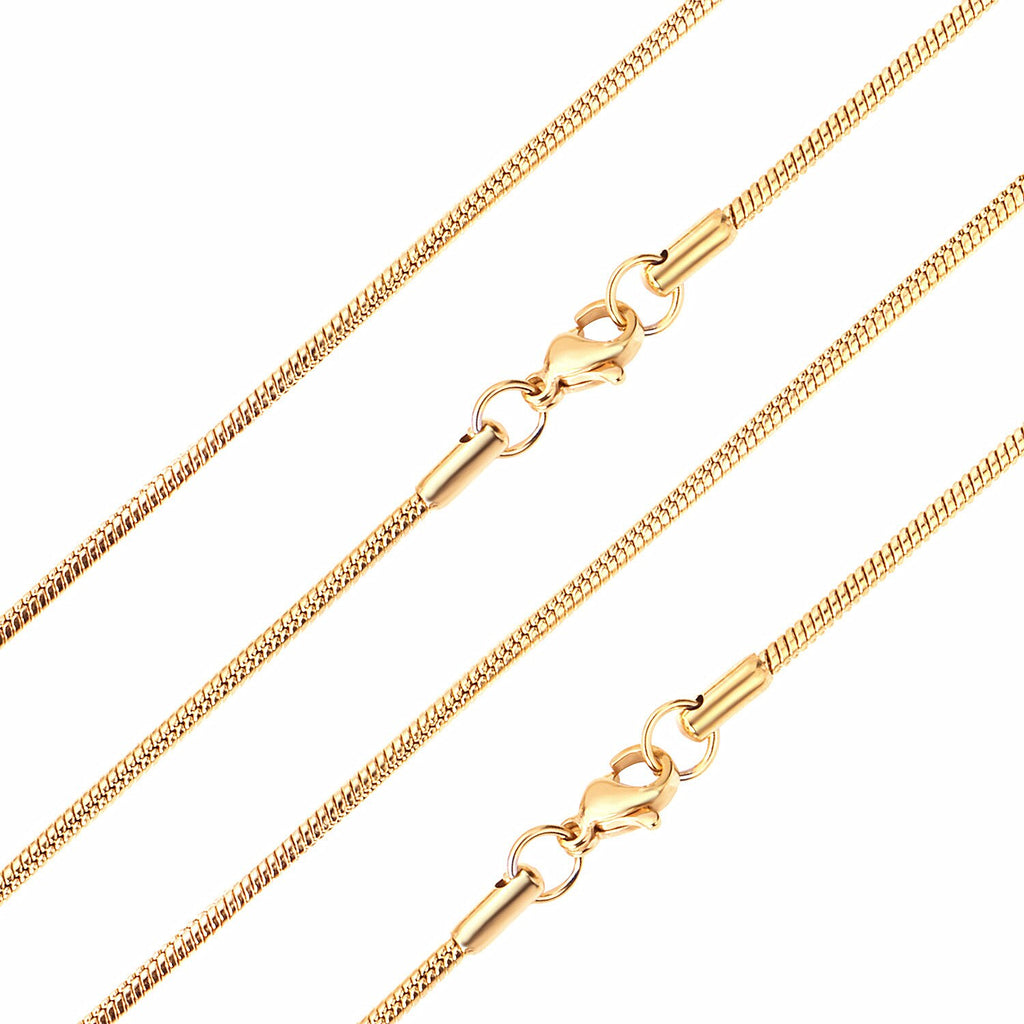 LUXUSTEEL Chains Necklace For Women Men High Polished No Fade Stainless Steel Gold Silver Color Snake Twist Long Necklace Collar