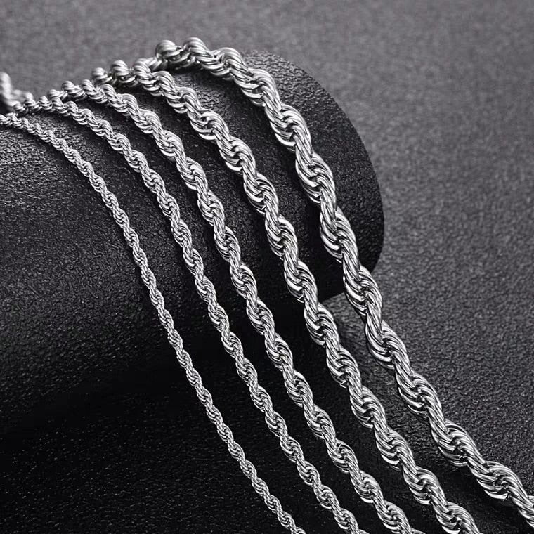 LUXUSTEEL Chains Necklace For Women Men High Polished No Fade Stainless Steel Gold Silver Color Snake Twist Long Necklace Collar