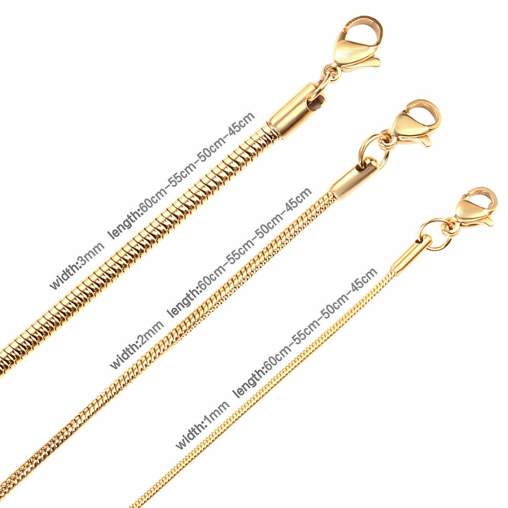 LUXUSTEEL Chains Necklace For Women Men High Polished No Fade Stainless Steel Gold Silver Color Snake Twist Long Necklace Collar