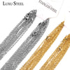 LUXUSTEEL Gold Chain Necklaces 10pcs/lot 2mm/1mm Stainless Steel Rolo Link Cuban Chain Long Necklace Pendants DIY Jewelry Party