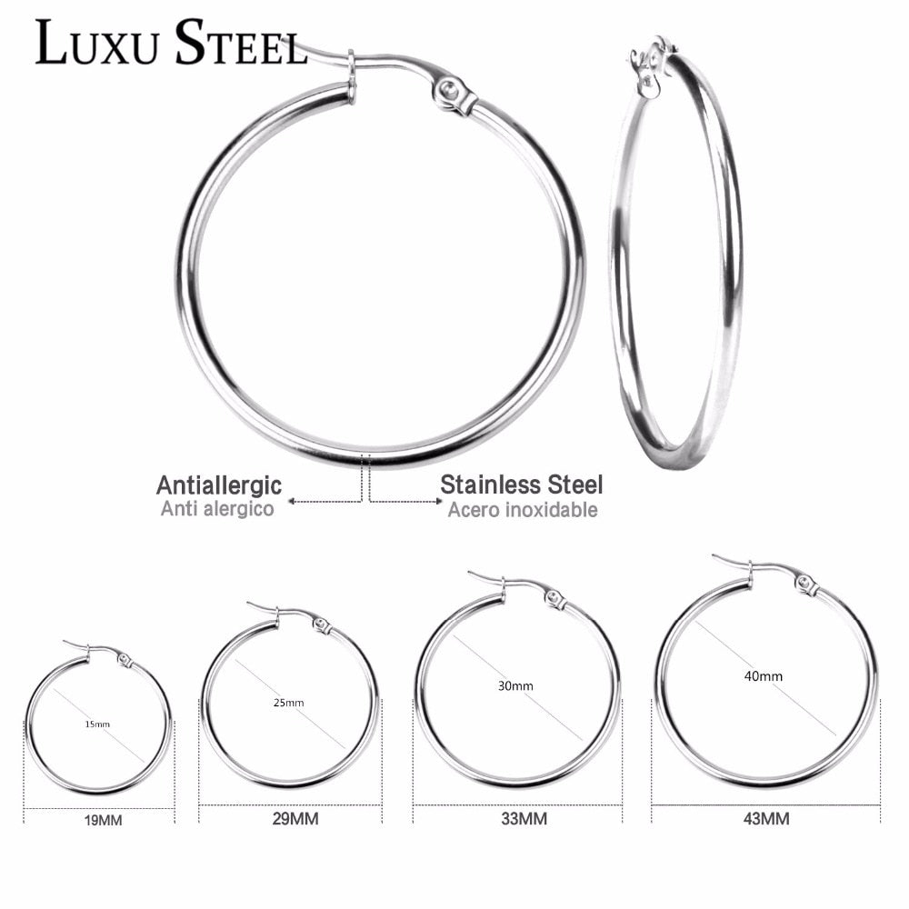 Pendientes Mujer Hoop Earrings Stainless Steel Gold/Silver Color Circle Basketball Earring For Women /Girl Jewelry