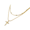 LWONG Gold Color Cross Twisted Chain Choker Necklace Female Hanging Bead Charms Pendant Chokers Necklaces Jewelry Gifts Boho