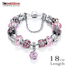 Antique Silver Original Women Glass Charm Bracelet & Bangle Fit Charm Beads Bracelet Party Jewelry
