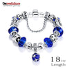 Antique Silver Original Women Glass Charm Bracelet & Bangle Fit Charm Beads Bracelet Party Jewelry