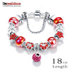 Antique Silver Original Women Glass Charm Bracelet & Bangle Fit Charm Beads Bracelet Party Jewelry