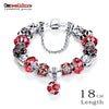 Antique Silver Original Women Glass Charm Bracelet & Bangle Fit Charm Beads Bracelet Party Jewelry