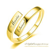 Engraved Name Couple Ring 925 Sterling Silver Gold Color Simple Open Finger Ring For Lovers Anniversary Jewelry Gift