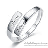 Engraved Name Couple Ring 925 Sterling Silver Gold Color Simple Open Finger Ring For Lovers Anniversary Jewelry Gift