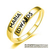 Engraved Name Couple Ring 925 Sterling Silver Gold Color Simple Open Finger Ring For Lovers Anniversary Jewelry Gift