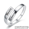 Engraved Name Couple Ring 925 Sterling Silver Gold Color Simple Open Finger Ring For Lovers Anniversary Jewelry Gift