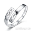 Engraved Name Couple Ring 925 Sterling Silver Gold Color Simple Open Finger Ring For Lovers Anniversary Jewelry Gift