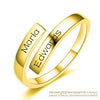 Engraved Name Couple Ring 925 Sterling Silver Gold Color Simple Open Finger Ring For Lovers Anniversary Jewelry Gift