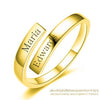 Engraved Name Couple Ring 925 Sterling Silver Gold Color Simple Open Finger Ring For Lovers Anniversary Jewelry Gift