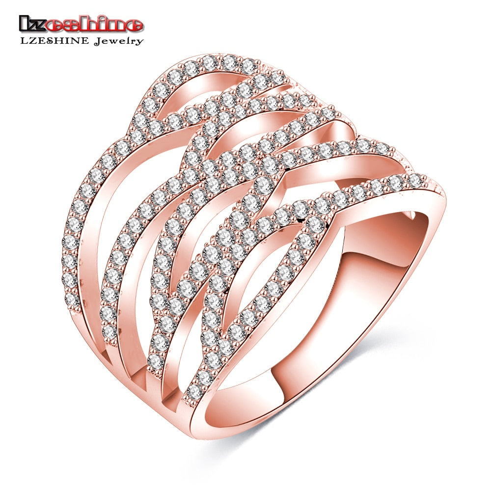 Fashion Punk Women The Rings Rose Gold /Silver Color Hyperbolic Finger Rings Aliexpress Hot Selling Jewelry CRI1018
