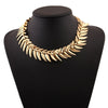 LZHLQ Fish Bone Choker Necklaces Geometric Splice Smooth Thick Metal Necklace Women Plated  Alloy Punk Jewelry Statement
