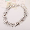 LZHLQ Fish Bone Choker Necklaces Geometric Splice Smooth Thick Metal Necklace Women Plated  Alloy Punk Jewelry Statement