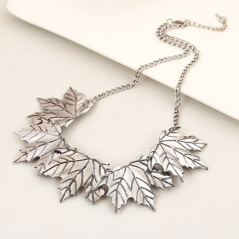 Lovely Maple Leaf Gold Silver Color Chain Necklace Statement Women Boho Steampunk Necklaces Pendants Jewelry Bijoux Gifts