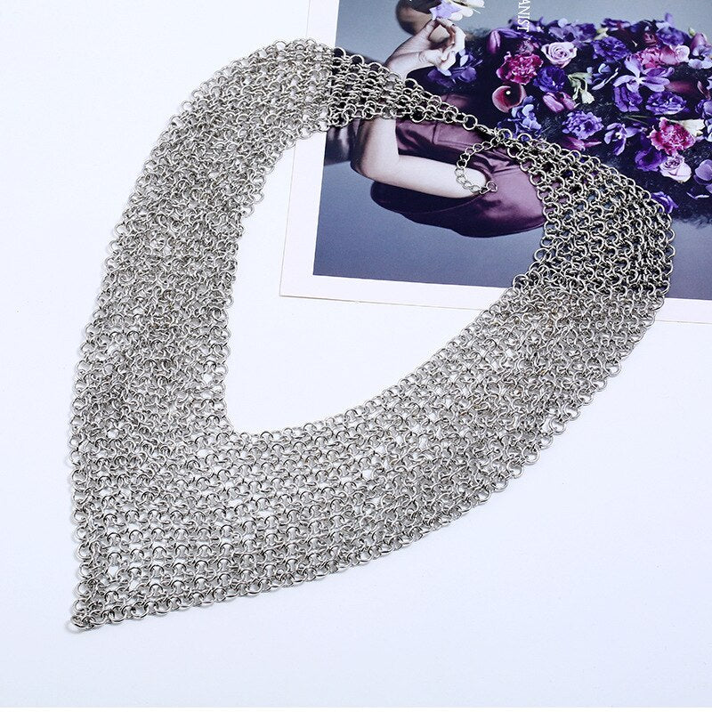 LZHLQ Maxi Chunky Necklace For Women Statement Elegant Large Vintage Ethnic Bohemia Necklace Female Punk Style Necklaces Jewelry