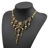 LZHLQ Necklace Skeleton Head Long Chain Female Accessories Collar Skull Necklace Punk Women Chunky Jewelry