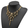 LZHLQ Necklace Skeleton Head Long Chain Female Accessories Collar Skull Necklace Punk Women Chunky Jewelry