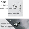 La Monada Sterling Silver Stud Earrings Women Two Ball Fine 925 Silver Jewelry Woman Earrings Stud Silver 999 Keep Piercing Nut
