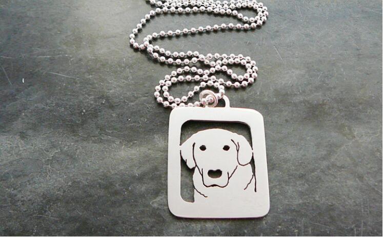 Labrador retriever Art Necklace, Your Pet Pendant,  Dog silhouette Memory Jewelry Keepsake Memorial Gift