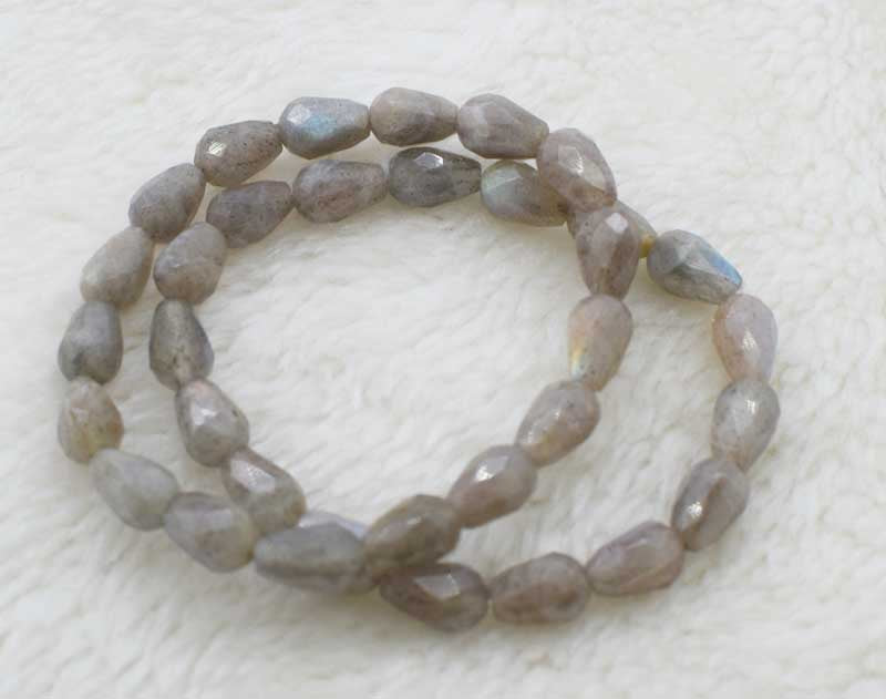 Labradorite black drop faceted 12*8mm bracelet 7.5inch   beads nature blue rabinbow