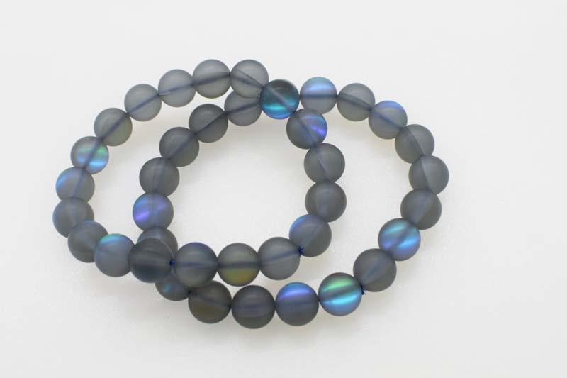 Labradorite black round 6/8/10/12mm bracelet 7.5inch   beads nature blue rabinbow