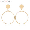 2020 New Trendy Bohemia Alloy Round Hoop Earrings for Women Fashion Gold Color Statement Earrings Fashion Jewelry