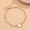 Lacteo 2 Style Simple Minimalist Lock Pendant Necklace For Women HipHop Cross Aluminum Chain Choker Necklace Jewelry Accessories