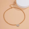 Lacteo 2021 Bling Rhinestone Love Heart Pendant Necklace Simple Minimalist Metal Choker Necklace Jewelry for Women