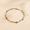Lacteo 2022 INS Trendy Rainbow Color Beeds Clavicle Chain Choker Necklace Acrylic Fruit Flower Jewelry Charm Necklace