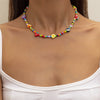 Lacteo 2022 INS Trendy Rainbow Color Beeds Clavicle Chain Choker Necklace Acrylic Fruit Flower Jewelry Charm Necklace