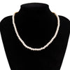 Lacteo 2021 Trendy Couple Imitation Pearls Necklace Jewelry Accessories Punk Round Beads Clavicle Chain Choker Necklace