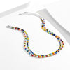 Lacteo 2Pcs/Set Y2K Candy Rainbow Color Choker Necklace Jewelry For Men and Women Bohemian Resin Acrylic Beeds Clavicle Necklace
