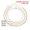 Lacteo 3 Pcs/Set Vintage Imitation Pearls Clavicle Choker Necklace For Women Exaggerated Double Layer Aluminum Chain Necklace