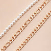 Lacteo 3 Pcs/Set Vintage Imitation Pearls Clavicle Choker Necklace For Women Exaggerated Double Layer Aluminum Chain Necklace