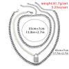 Lacteo 3Pc/Set Neo Gothic Silver Color Lock Pendant Necklace For Women Men Hip Hop Imitation Pearl Chain Choker Necklace Jewelry