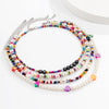 Lacteo 4 Pcs/Set Y2K Resin Flower Fruit Letter Choker Necklace Bohemian Rainbow Coloful Beads Chain Charm Necklace